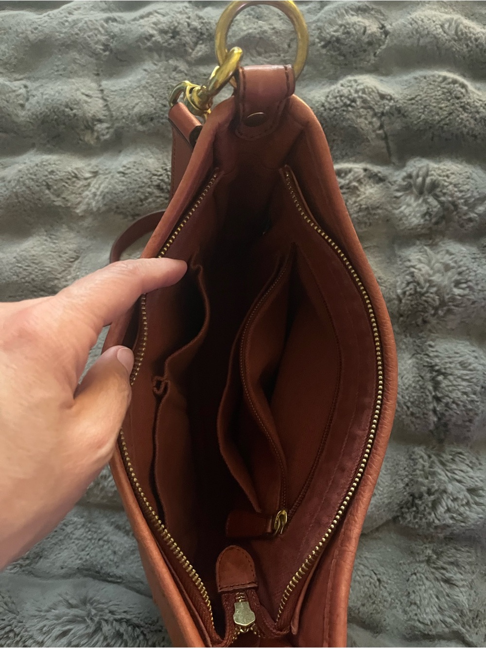 Frye Saddle Crossbody Bag in Rust - Picture 3 of 6